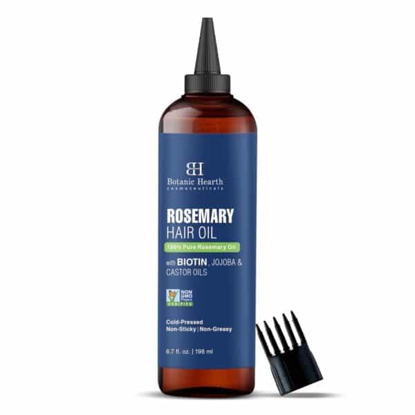 Botanic Hearth 100% reines Rosmarinöl für Haarwachstum (Rosemary oil for hair growth), angereichert mit Biotin | Haarstärkende Behandlung
