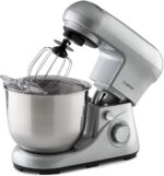 Klarstein Knetmaschine Küchenmaschine zum Backen, 1300W Teigmaschine Klein, 6 Stufen, Schneebesen Rühr- & Knethaken, 5L Schüssel, Planetenrührwerk, Rührmaschine mit Mixer, Küchenmaschinen für BrotteigRufus KI