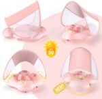 Baby Schwimmring mit Sonnendach SPF 50+ – Für 5-16 kg, mit Balance Ball zur Verhinderung des Umkippens.