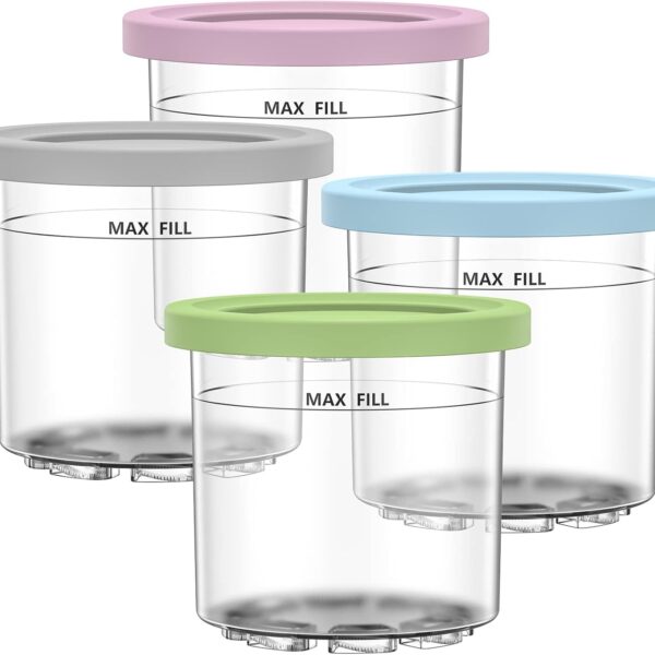 GoMaihe Creami Behälter 4er-Set – Zubehör für Ninja NC301/NC300, BPA-frei & auslaufsicher