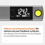 TRAVELY Kofferwaage 50 kg – Edelstahl, Massband & Wasserwaage integriert