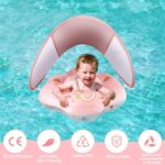 Baby Schwimmring mit Sonnendach SPF 50+ – Für 5-16 kg, mit Balance Ball zur Verhinderung des Umkippens.