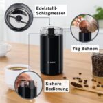 Bosch Elektrische Kaffeemühle – 180 W, Edelstahlmesser, 75 g