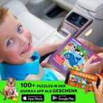 QUOKKA Magnetspiel ab 2–5 Jahre – 36-tlg. Reise-Puzzle für Kinder mit Tieren, Dinos, Autos & Weltraum