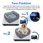 KUAIVO Paketwaage 200 kg – Präzise Plattformwaage mit LCD, Tara & Hold, aufladbar, aus Edelstahl