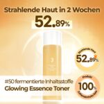 numbuzin Nr.3 Glow Toner | Fermentierter Essence-Toner für strahlende & straffe Haut | 200 ml