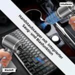 NVKHG Kabelloser Handstaubsauger – 18.000 Pa Power für Auto, Haus & Tierhaare