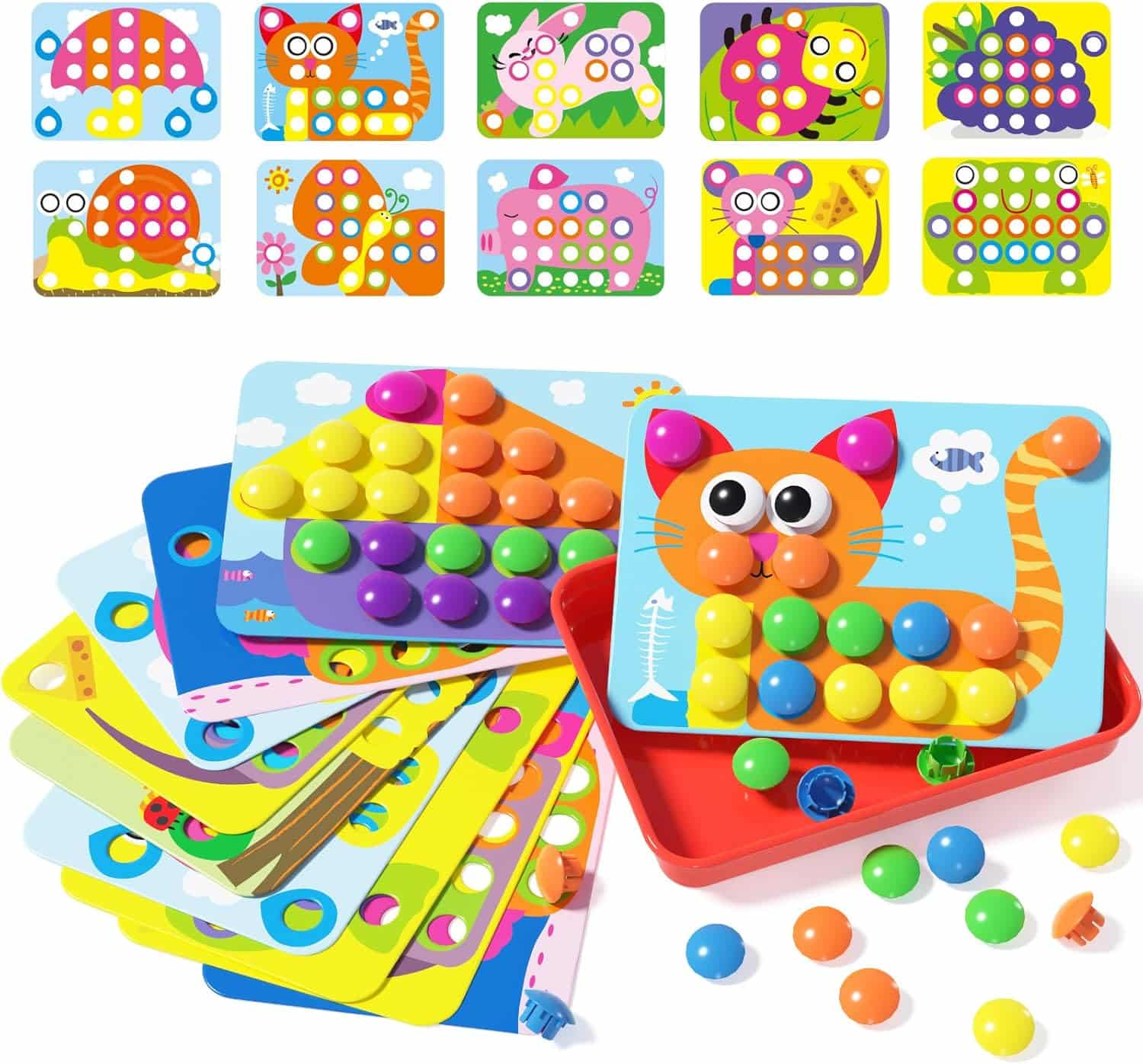 AMOSTING Steckspiel ab 2 – Farben lernen & Spass haben