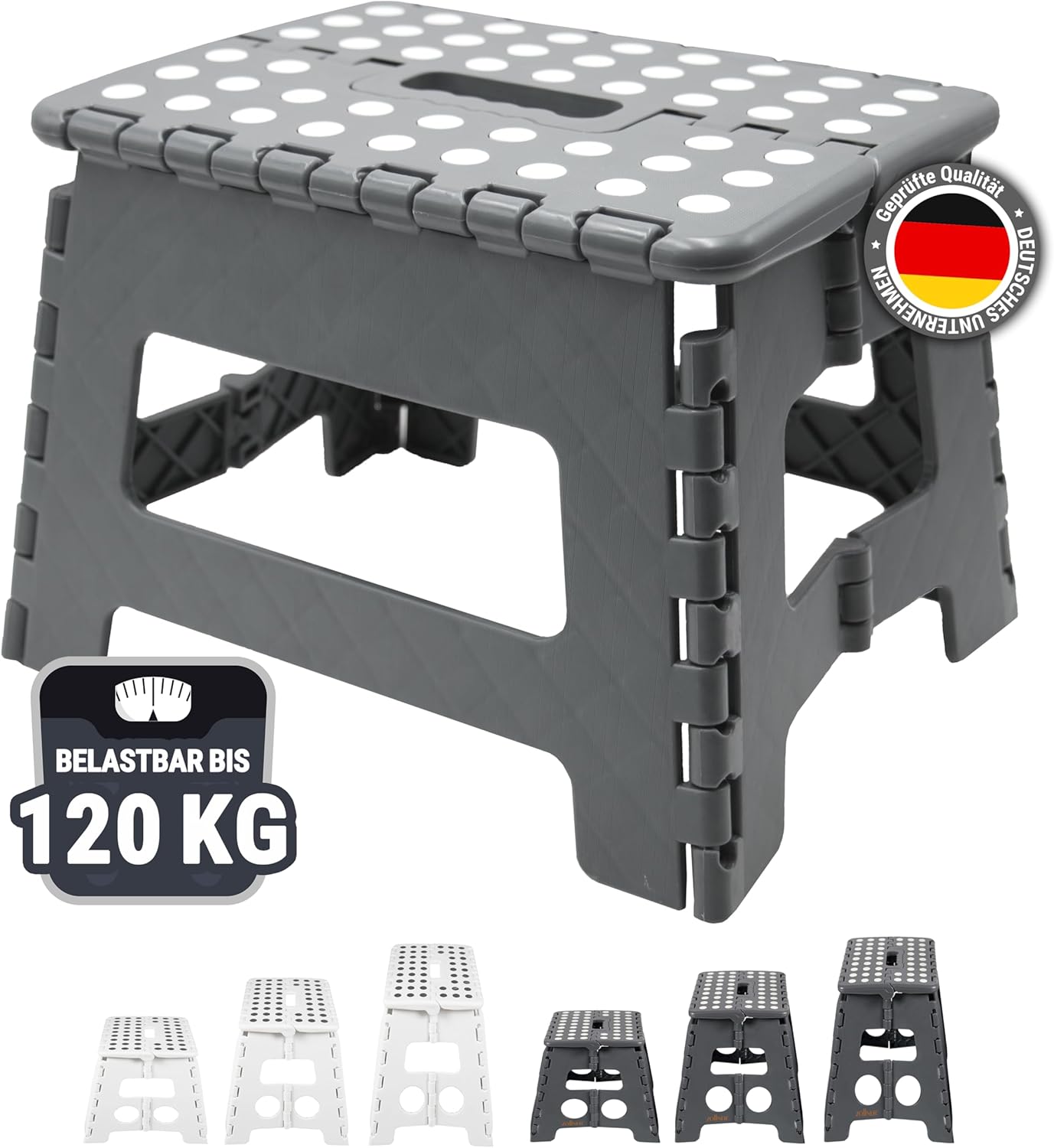 ZOLLNER Faltbarer Tritthocker – Leicht, rutschfest & bis 120 kg belastbar