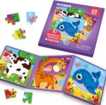QUOKKA Magnetspiel ab 2–5 Jahre – 36-tlg. Reise-Puzzle für Kinder mit Tieren, Dinos, Autos & Weltraum