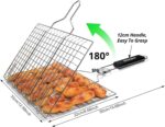 Penobon Fisch-Grillkorb aus Edelstahl - Faltbar & Tragbar mit Griff, Pinsel & Tasche