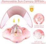 Baby Schwimmring mit Sonnendach SPF 50+ – Für 5-16 kg, mit Balance Ball zur Verhinderung des Umkippens.