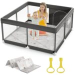 Baby Laufstall 120×120 cm mit Matte – Kompakt, Sicher & Rutschfest für Zuhause