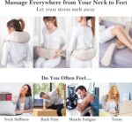 Nackenmassagegerät Shiatsu Massagegerät Schulter Nacken mit Wärme - Elektrisch Massagekissen mit 3D-Rotation Massage