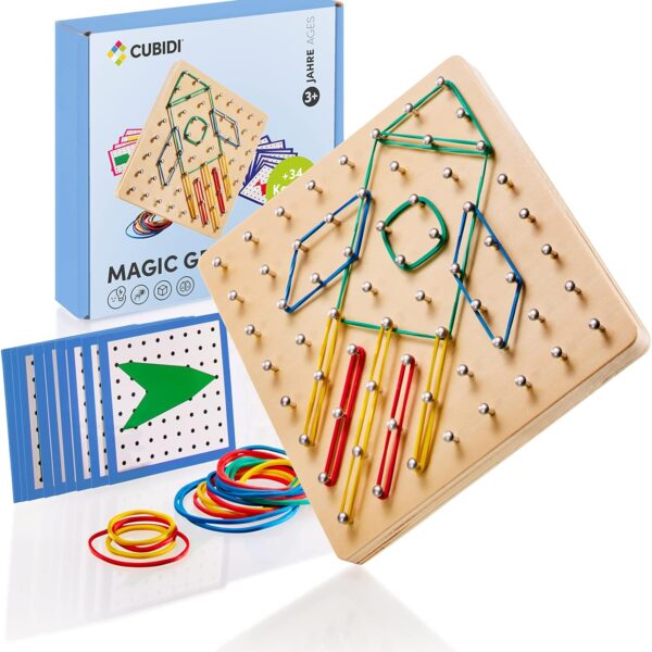 CUBIDI® Montessori Geobrett – Fördert Feinmotorik & Fantasie