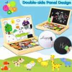 Jojoin Magnetisches Holzpuzzle mit Tafel – 110 Teile