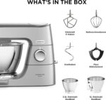 Kenwood Titanium Chef Baker KVC85 – Küchenmaschine mit Waage, 2 Rührschüsseln & Patisserie-Set, 1200 W