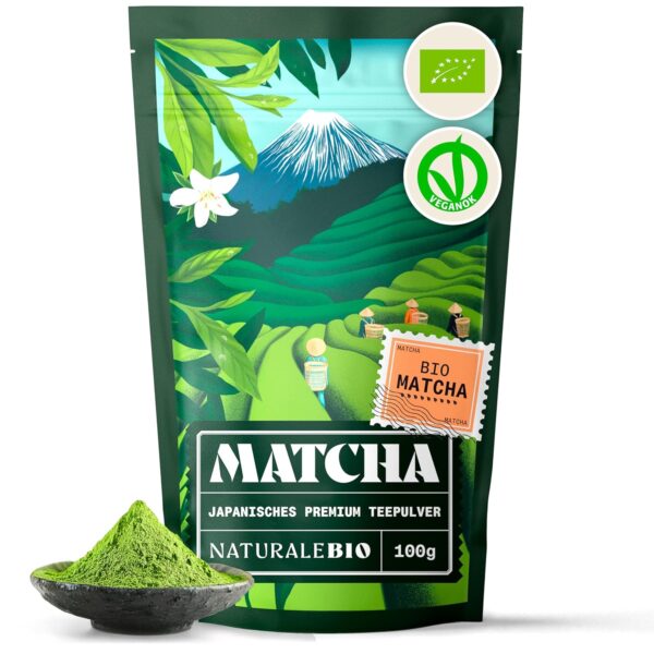 NaturaleBio Bio Matcha Tee – Premium Grüntee aus Uji, Japan für Latte & Smoothies