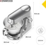 Kenwood Titanium Chef Baker KVC85 – Küchenmaschine mit Waage, 2 Rührschüsseln & Patisserie-Set, 1200 W