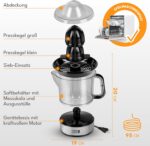 Elektrische Zitruspresse – 700 ml, 2 Kegel, BPA-frei & Edelstahl