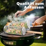 Ivtivfu Grillkorb Set aus Edelstahl | Mit Holzgriff – Für Gemüse, Garnelen & Camping