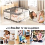 Baby Laufstall 120×120 cm mit Matte – Kompakt, Sicher & Rutschfest für Zuhause – Bild 4