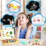 Jojoin Magnetisches Holzpuzzle mit Tafel – 110 Teile