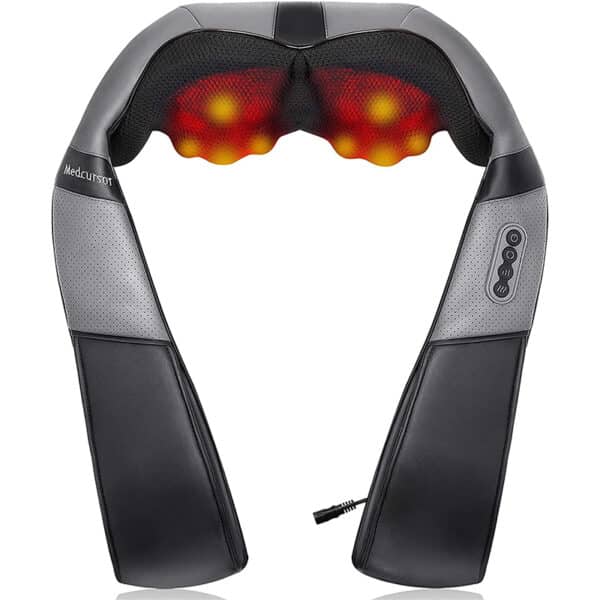 Medcursor 3D Shiatsu Nackenmassagegerät mit Wärme – Für Rücken, Schulter & Muskelentspannung Zuhause & im Auto