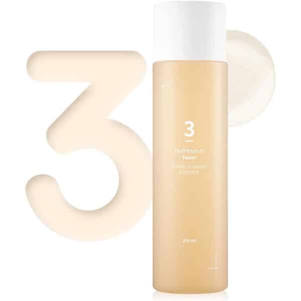 numbuzin Nr.3 Glow Toner | Fermentierter Essence-Toner für strahlende & straffe Haut | 200 ml