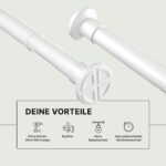 MEISENBERG Edelstahl & Spannvorhangstangen ohne Bohren – Ausziehbar, Klemmbar, vielseitig für Gardinen & Trennwände