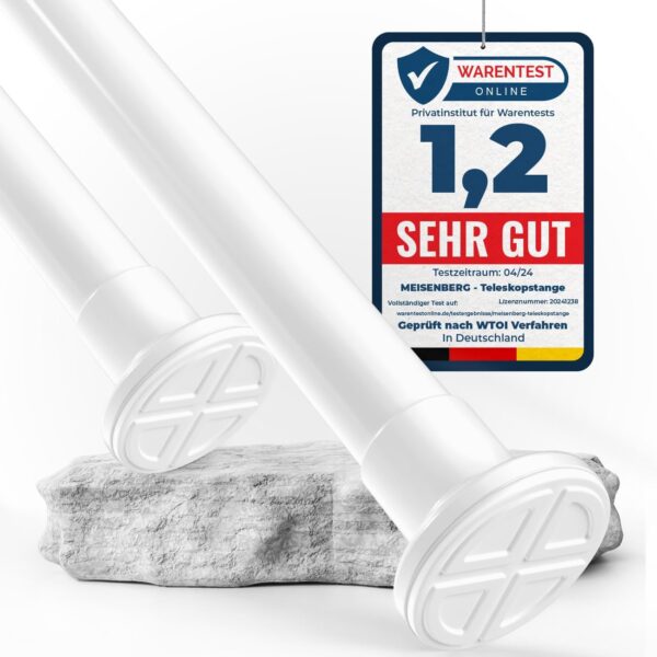 MEISENBERG Edelstahl & Spannvorhangstangen ohne Bohren – Ausziehbar, Klemmbar, vielseitig für Gardinen & Trennwände