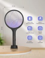2in1 Funktion mit UV-Licht Als Klatsche & UV-Lichtfalle nutzbar – im Auto-ZAP-Modus werden Insekten automatisch bei Kontakt beseitigt.