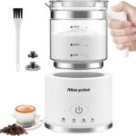 Morpilot Elektrischer Milchaufschäumer 4-in-1, 500 ml, spülmaschinenfest, Glasdesign
