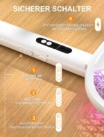 WOCVRYY 3in1 Elektro Mückenklatsche 4000V mit Akku & LED – Klappbar für Innen & Außen