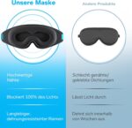 MyHalos® 3D Schlafmaske Schwarz – Lichtdicht & Druckfrei mit Etui