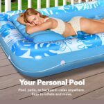 Sloosh Aufblasbare Sonnenliege – Pool Luftmatratze mit Kissen für Erwachsene & Sommerparty