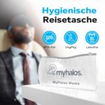 MyHalos® 3D Schlafmaske Schwarz – Lichtdicht & Druckfrei mit Etui