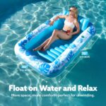 Sloosh Aufblasbare Sonnenliege – Pool Luftmatratze mit Kissen für Erwachsene & Sommerparty