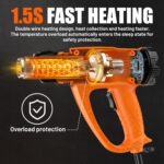 SEEKONE Heissluftpistole 2000W mit Zubehör – 60–600 °C, Keramik, schnell & vielseitig