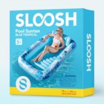 Sloosh Aufblasbare Sonnenliege – Pool Luftmatratze mit Kissen für Erwachsene & Sommerparty