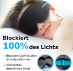 MyHalos® 3D Schlafmaske Schwarz – Lichtdicht & Druckfrei mit Etui