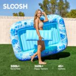 Sloosh Aufblasbare Sonnenliege – Pool Luftmatratze mit Kissen für Erwachsene & Sommerparty