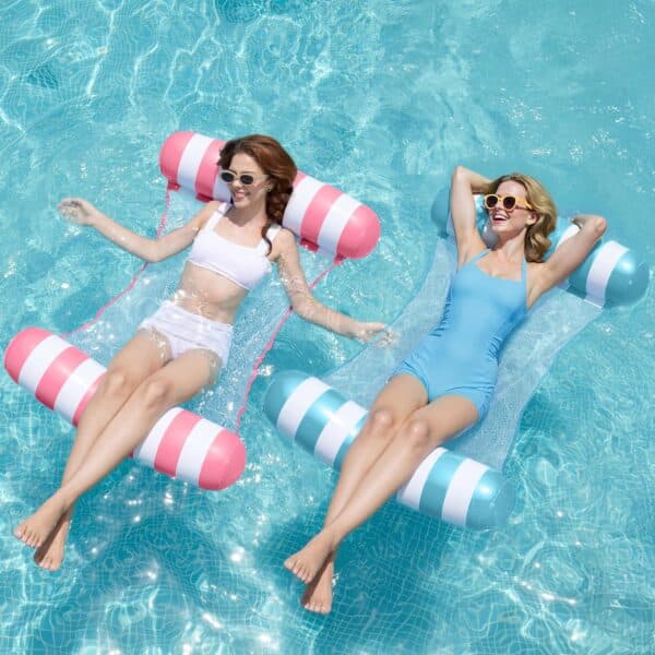 Sloosh 2er Set Pool-Hängematten – 4-in-1 Aufblasbare Wasserlounges für Erwachsene