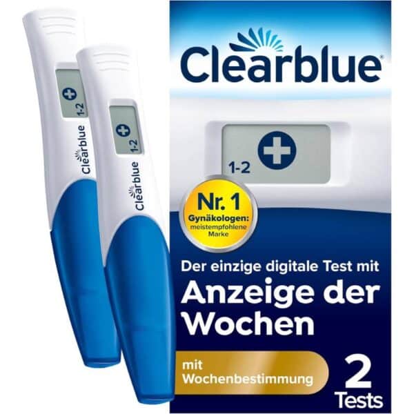 Clearblue Digitaler Schwangerschaftstest mit Wochenbestimmung – Frühtest 1–2 Stück