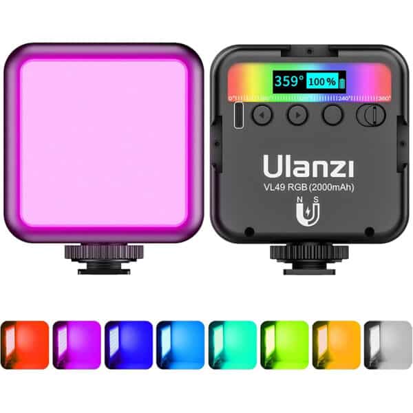 ULANZI RGB Video Licht – Kompakt, Magnetisch, Dimmbar (2500K–9500K)