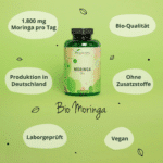 Bio Moringa Kapseln 1800 mg – 270 Stück, vegan, laborgeprüft, made in Germany