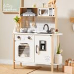Kinderküche aus Holz mit Licht & Sound – Spielset mit 18 Zubehörteilen für Kinder