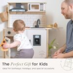 Kinderküche aus Holz mit Licht & Sound – Spielset mit 18 Zubehörteilen für Kinder