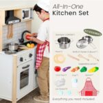 Kinderküche aus Holz mit Licht & Sound – Spielset mit 18 Zubehörteilen für Kinder