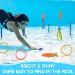 JOYIN 30-tlg. Tauchspielzeug Set für Kinder – Unterwasserspass mit Ringen, Stäben, Schätzen & mehr